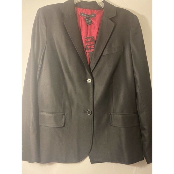 Marc by MARC JACOBS Two Button Wool Blend Blazer Casual Business Size 10 Black - Picture 2 of 11